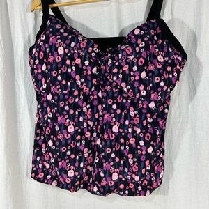Merona Black and Pink Floral Camisole